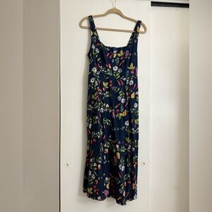Old Navy Women's Fit & Flare Sleeveless Linen-Blend Midi Dress